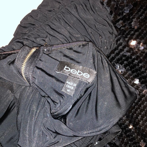 Bebe Black Sequin Fit & Flare Dress – Size M | Corset Top & Party Perfect - Picture 6 of 8